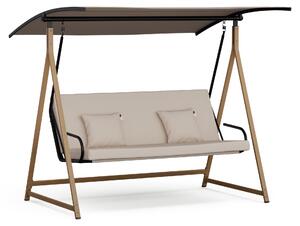 Blumfeldt nastaviteľné závesné kreslo na záhradu/balkón, 3 sedadlá, robustná konštrukcia, nosnosť 240 kg, odolné materiály, hrubé čalúnenie