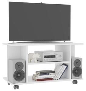 TV skrinka s kolieskami, biela 80x40x45 cm, kompozitné drevo