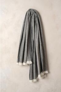 Tmavosivý pléd s podielom bavlny Euromant Linen, 140 x 180 cm