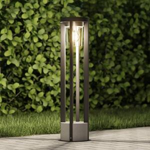 Cestné svetlo Lucande Overa, sivé, kov, 68 cm, IP44, E27