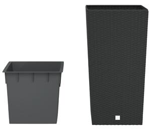 Kvetináč s vyberateľnou vložkou antracitový 21/49 l PP ratan