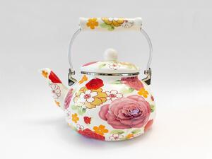 MAKRO - Čajník smalt 2,5L ruže rôzne dekory