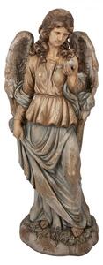 Béžová antik dekorácia socha anjel Angel Vintage - 40*30*100 cm - Clayre & Eef