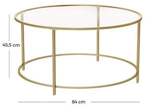 Konferenčný stolík Nelas (zlatá, 84x45,5x84 cm)