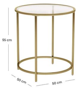 Konferenčný stolík Nelas (zlatá, 50x55x50 cm)