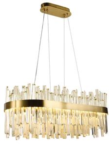 LED Stmievateľný krištáľový luster na lanku LED/90W/230V + diaľkové ovládanie