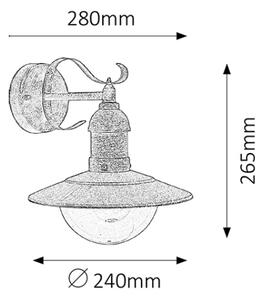 Brilagi - Vonkajšie nástenné svietidlo MOLDE 1xE27/60W/230V IP44 bronzová/patina