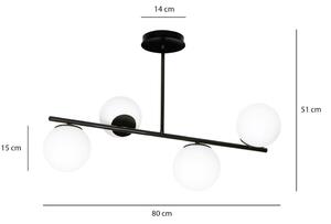 Emibig BIOR 4 | dizajnová lampa so sklenenými guľami Farba: Čierna