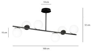 Emibig BIOR 6 | dizajnová lampa so sklenenými guľami Farba: Čierna