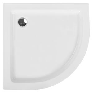 Sprchová vanička s odtokom biela akrylát ABS syntetický materiál 80 x 80 x 7 cm zaoblený tvar minimalistická kúpeľňa