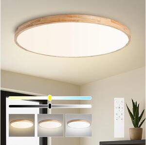 Brilagi - LED stmievateľné svietidlo WOODLINE LED/128W/230V 3000-6000K dub, priemer 100 cm + diaľkový ovládač