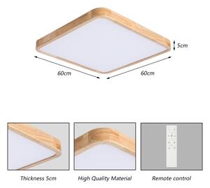 Brilagi - LED stmievateľné svietidlo WOODLINE SQUARE LED/80W/230V dub 60x60 cm + diaľkové ovládanie