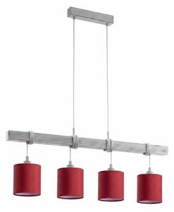 Brilagi - LED luster na lanku NUBILA 4xE27/60W/230V sivá/pompejská červená