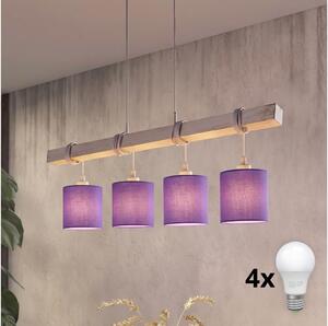 Brilagi - LED luster na lankách NUBILA 4xE27/60W/230V sivá/fialová