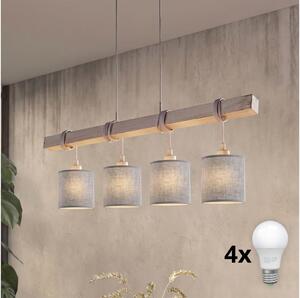 Brilagi - LED luster na lanku NUBILA 4xE27/60W/230V sivá