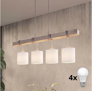 Brilagi - LED luster na lane NUBILA 4xE27/60W/230V sivá/biela
