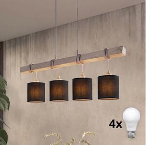 Brilagi - LED luster na lanku NUBILA 4xE27/60W/230V šedá/čierna