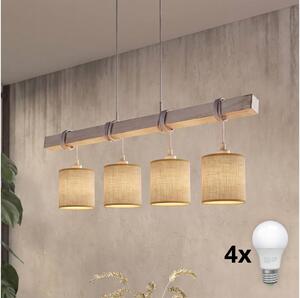 BRILAGI - LED luster na lanku NUBILA 4xE27/60W/230V šedá/svetlohnedá