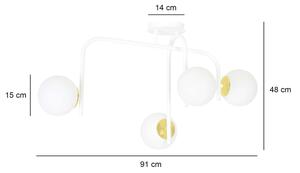Emibig RAGNAR 4B | dizajnové svietidlo z ohybaných trubiek Farba: Biela