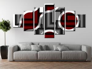 Gario 7 dielny obraz na plátne Trochu červeno-sivá Veľkosť: 210 x 100 cm