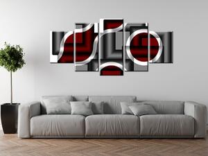 Gario 5 dielny obraz na plátne Trochu červeno-sivá Veľkosť: 150 x 105 cm