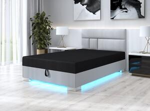 Jednolôžková posteľ 110x195 WITA 2 s úložným priestorom - čierna / krémová