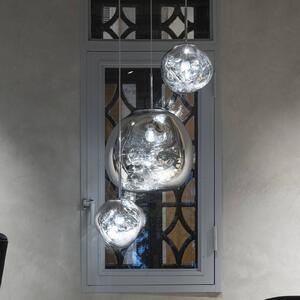 Tom Dixon LED závesné svietidlo Melt Mini, Ø 28 cm, chrómová farba, Chrómová / strieborná, Obývacia izba / jedáleň, Plast, Dizajn, Závesné svietidlo