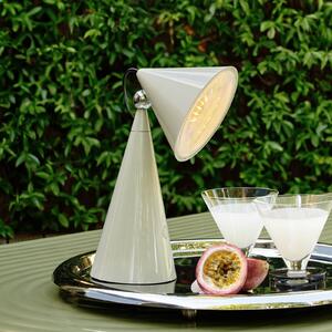 Tom Dixon stolová LED lampa Pose, svetlošedá, výška 25 cm, Hliník / sivá / zinok, Obývacia izba / jedáleň, Plast, Dizajn, Stojacie svietidlo