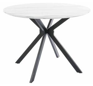 Jedálenský stôl Aster 100 cm, mramor / čierna
