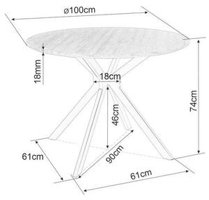 Jedálenský stôl Aster 100 cm, dub / čierna