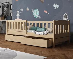 MAXMAX Detská posteľ z masívu borovice BEN so šuplíkmi - 200x90 cm