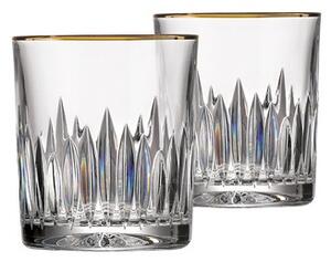 Bohemia Crystal ručne brúsené poháre na whisky Prisma Line Gold 300ml (set po 2ks)