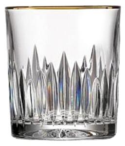 Bohemia Crystal ručne brúsené poháre na whisky Prisma Line Gold 300ml (set po 2ks)