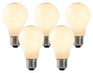 Sada 5 LED žiaroviek E27 s vláknom Flame s opálovým sklom 3W 250lm 2200K