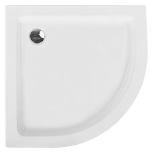 Sprchová vanička s odtokom biela akrylát ABS syntetický materiál 80 x 80 x 5 cm zaoblený tvar minimalistická kúpeľňa