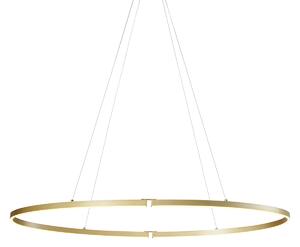 Dizajnové závesné svietidlo mosadzné 120 cm vrátane LED 3-stupňové stmievateľné - Ovallo