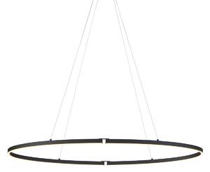 Dizajnové závesné svietidlo čierne oválne 120 cm vrátane LED 3-stupňové stmievateľné - Ovallo