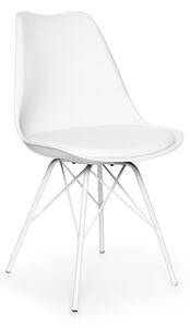 Súprava 2 bielych stoličiek s bielym kovovým podstavcom Essentials Eco