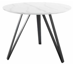 Jedálenský stôl Tetis, priemer 100 cm, mramor / čierna