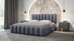 Elegantná čalúnená posteľ 180x200 MADALENA s úložným priestorom - šedá