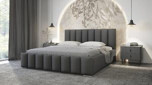Elegantná čalúnená posteľ 180x200 MADALENA s úložným priestorom - tmavo šedá