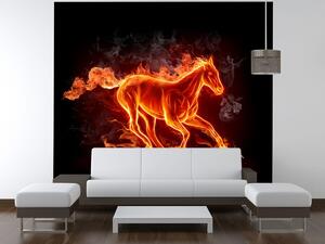 Gario Fototapeta Ohnivý kôň Veľkosť: 200 x 135 cm, Materiál: Latexová