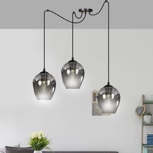 Emibig LEVEL 3 | dizajnová káblová závesná lampa Farba: Čierna / transparentná