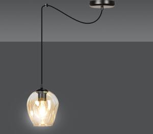 Emibig LEVEL 1 | dizajnová káblová závesná lampa Farba: Čierna / medová