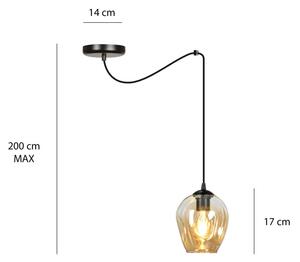 Emibig LEVEL 1 | dizajnová káblová závesná lampa Farba: Čierna / transparentná