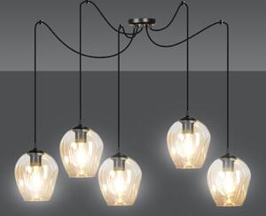 Emibig LEVEL 5 | dizajnová káblová závesná lampa Farba: Čierna / medová