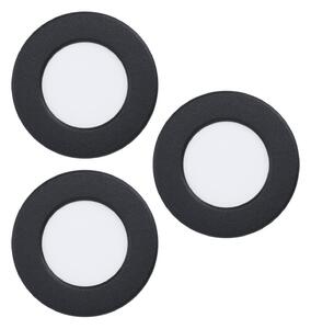 EGLO connect zapustené LED svietidla Fueva 6-Z, čierne, sada 3 ks, Čierna, Obývacia izba / jedáleň, Plast, Moderný, Zapustené stropné svietidlo