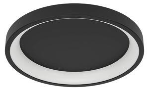 EGLO connect Smart-LED stropné svietidlo Loretello-Z, okrúhle, čierne, Čierna, Obývacia izba / jedáleň, kov, Moderný, Závesné svietidlo