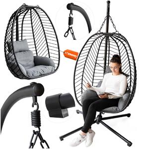 Renovey závesné kreslo kokon 0T24R1023, tmavosivé, moderný loftový štýl