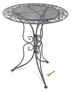 DEMA Záhradný stôl kovový 60 cm Provence, sivý